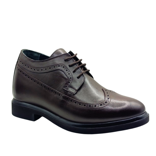 FEMKD Mat Kahve Deri Boy Uzatan Ayakkabı +8 Cm