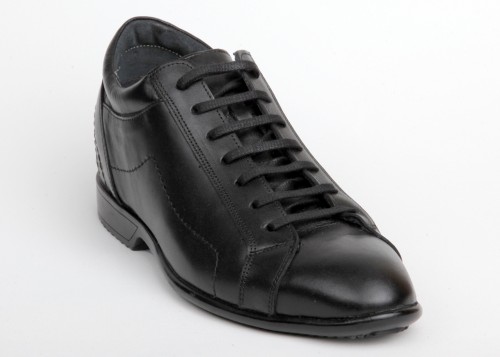 KDS + 7 Cm Boy Uzatan Erkek Ayakkabısı [ siyah mat deri ]