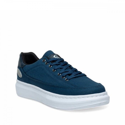 Carrano 1155 Erkek Keten Lacivert Beyaz Spor +6 Cm