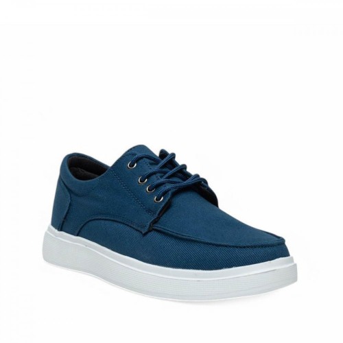 Carrano 1421 Erkek Keten Lacivert Beyaz Spor +6 Cm