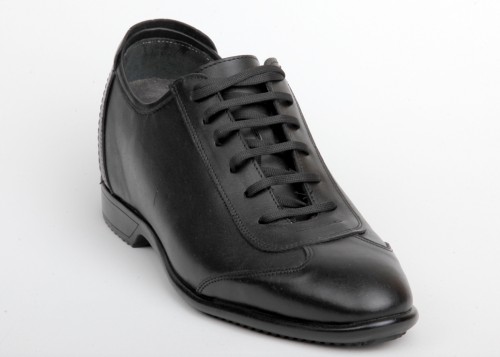 MDS Siyah +7 Cm Boy Uzatan Erkek Ayakkabısı [ siyah mat deri ]