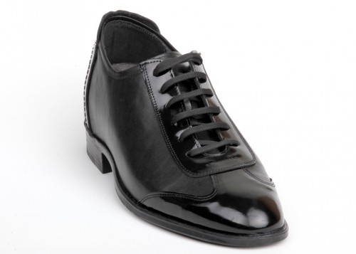 MRS+9(cm) Boy Uzatan Ayakkabı [ siyah,mat+ rugan deri ]