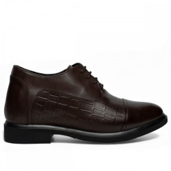 FEMK BASKI#1 MAT KAHVE DERİ BOY UZATAN AYAKKABI +8 CM 2