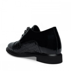 FERS BASKI#2 MAT SİYAH DERİ BOY UZATAN AYAKKABI +8 CM 3