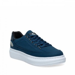 Carrano 1155 Erkek Keten Lacivert Beyaz Spor +6 Cm 1