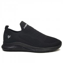 Ferrossa 041 Erkek Triko Siyah Spor Ayakkabı +6 Cm 2