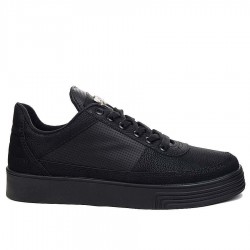 Filling Polo 002 Erkek Cilt Düz Siyah Siyah Spor +6 Cm 2