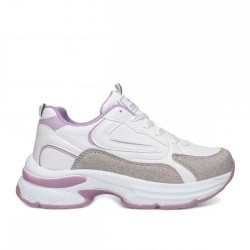 Texin 3735 Kadın Beyaz Lila Spor +7 Cm 2