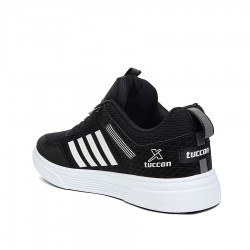 Tuccon Siyah Beyaz +6 Cm Boy Uzatan Spor Ayakkabı 3